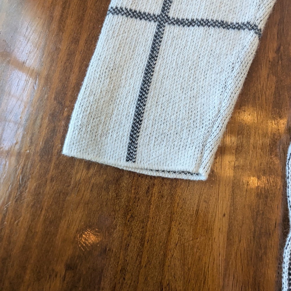 Loft Size Small Mock Neck Windowpane Sweater Worn… - image 5